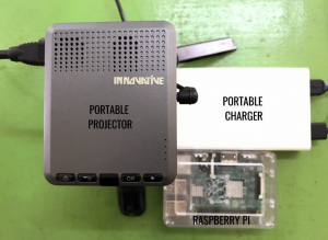 Devices such as portable projector, portable charger and raspberry pi that are included in CaseStudy