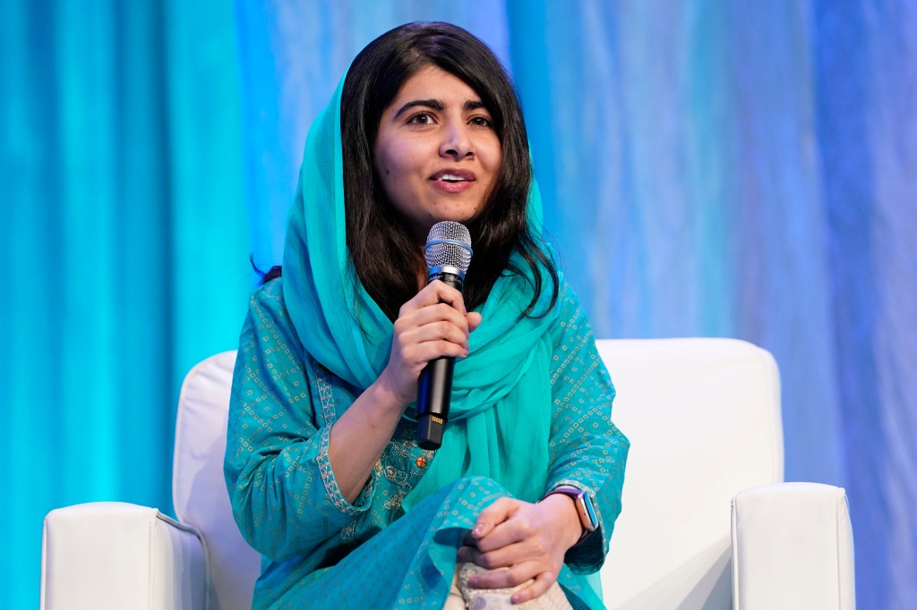 Malala Yousafzai giving a speech
