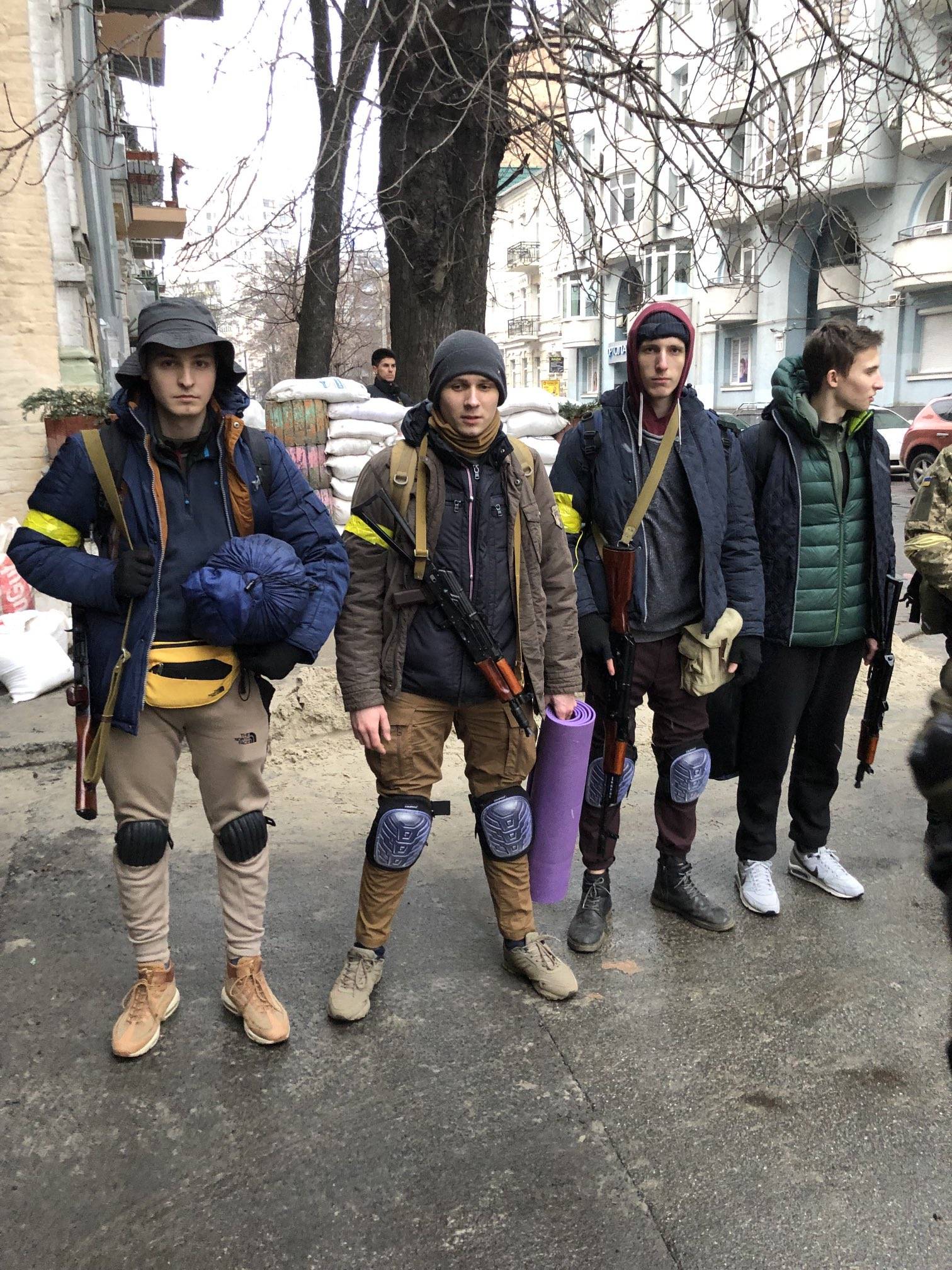 18 year old Ukrainian volunteers off to war in Kyiv.